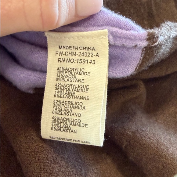 Maeve Purple and Brown Striped Button Down Shirt - Picture 4 of 4